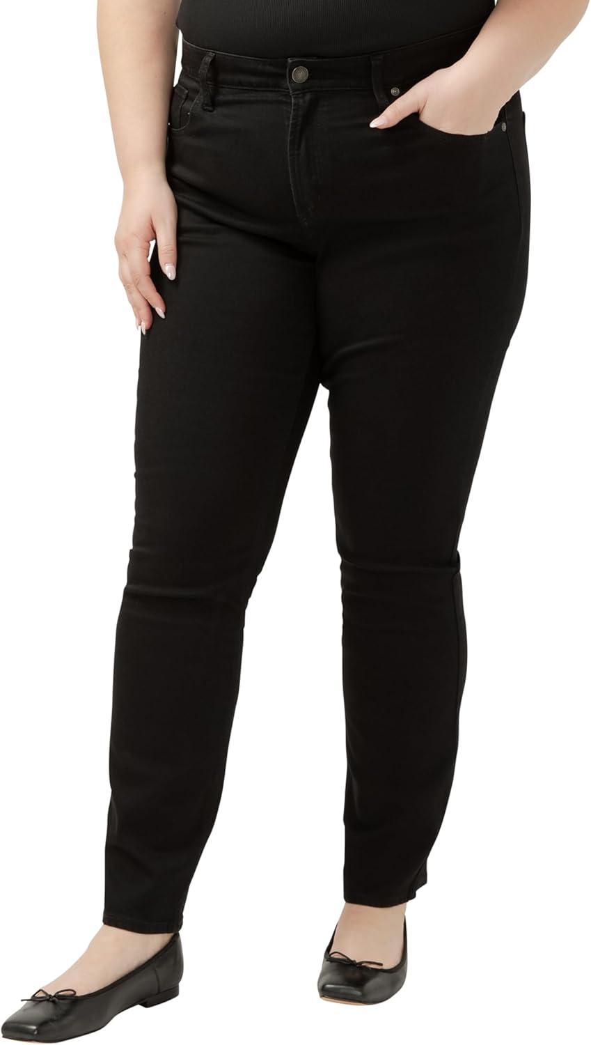 image:imageSilver Jeans Co Womens Plus Size AveryDenim High Rise Curvy Fit Straight Leg JeansBlack