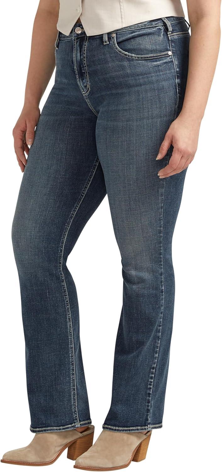 image:imageSilver Jeans Co Womens Plus Size AveryDenim High Rise Curvy Fit Straight Leg JeansIndigo