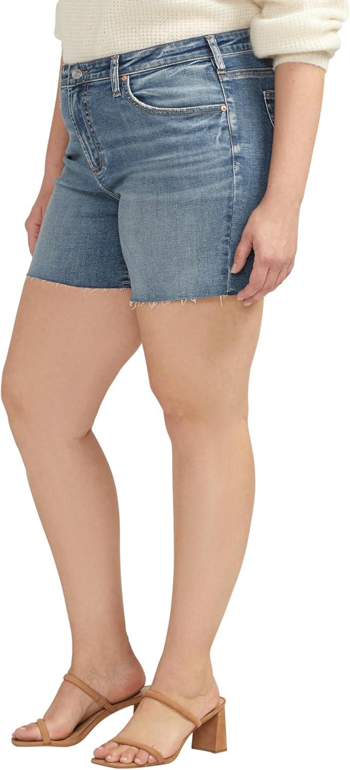 image:imageSilver Jeans Co Womens Plus Size Beau High Rise ShortsDenim ShortsMed Wash Ccg307