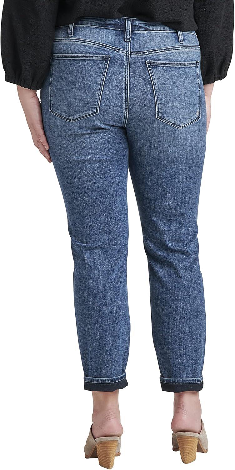 image:imageSilver Jeans Co Womens Plus Size Beau Mid Rise Slim Leg JeansDark Wash Edb364