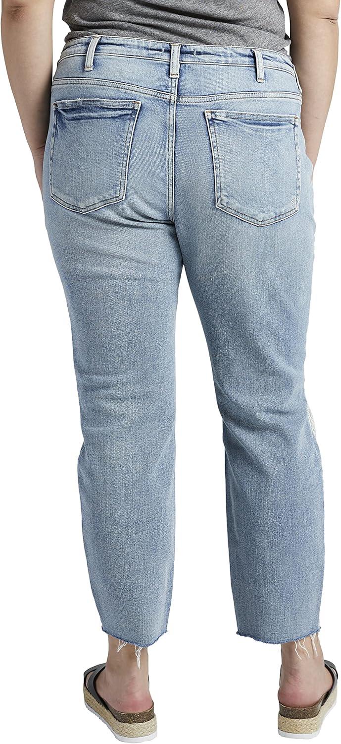 image:imageSilver Jeans Co Womens Plus Size Beau Mid Rise Slim Leg JeansLight Wash Soc174