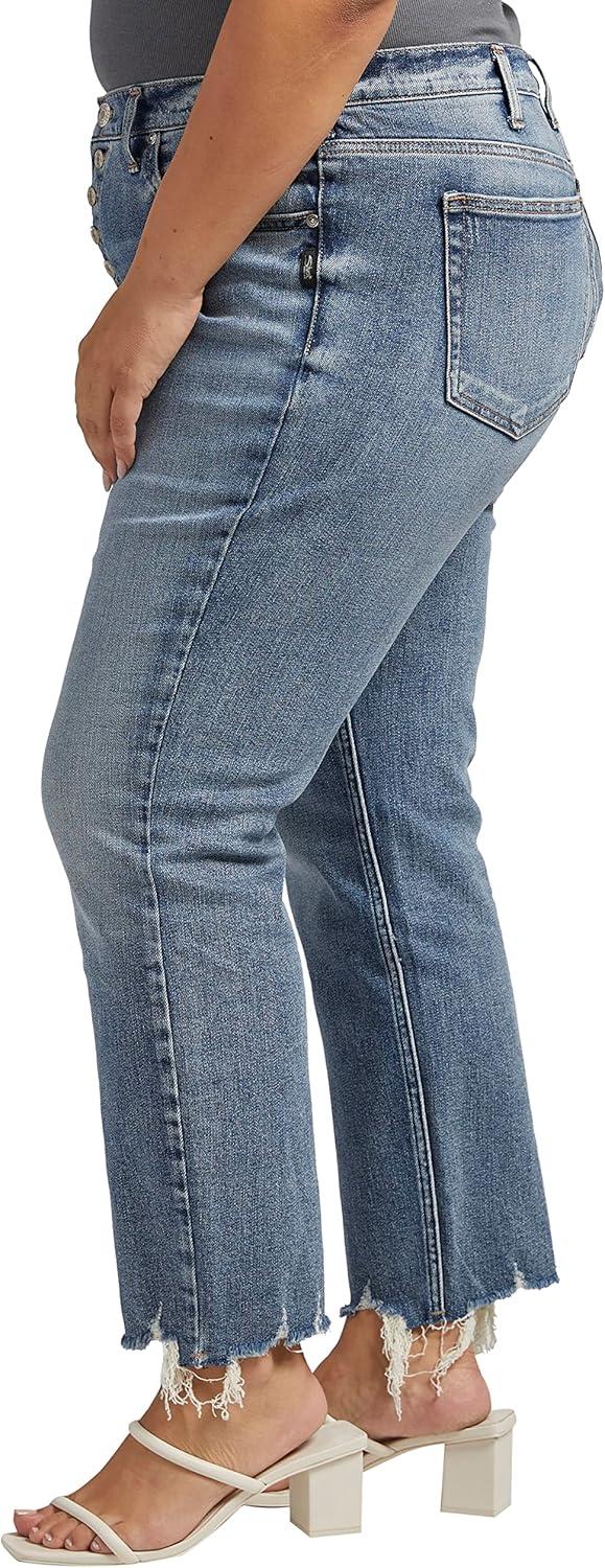 image:imageSilver Jeans Co Womens Plus Size Beau Mid Rise Slim Leg JeansMed Wash Soc234