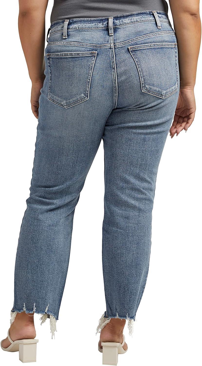 image:imageSilver Jeans Co Womens Plus Size Beau Mid Rise Slim Leg JeansMed Wash Soc234