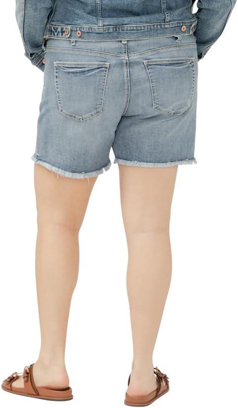 image:imageSilver Jeans Co Womens Plus Size Boyfriend Mid Rise ShortDark Indigo