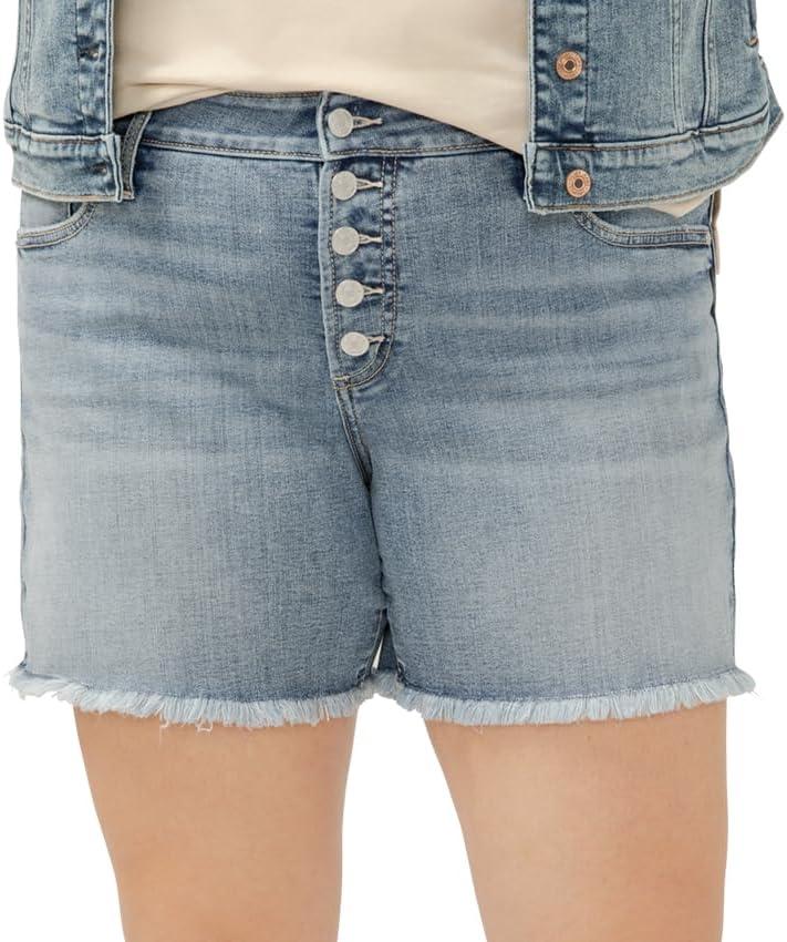 image:imageSilver Jeans Co Womens Plus Size Boyfriend Mid Rise ShortDark Indigo