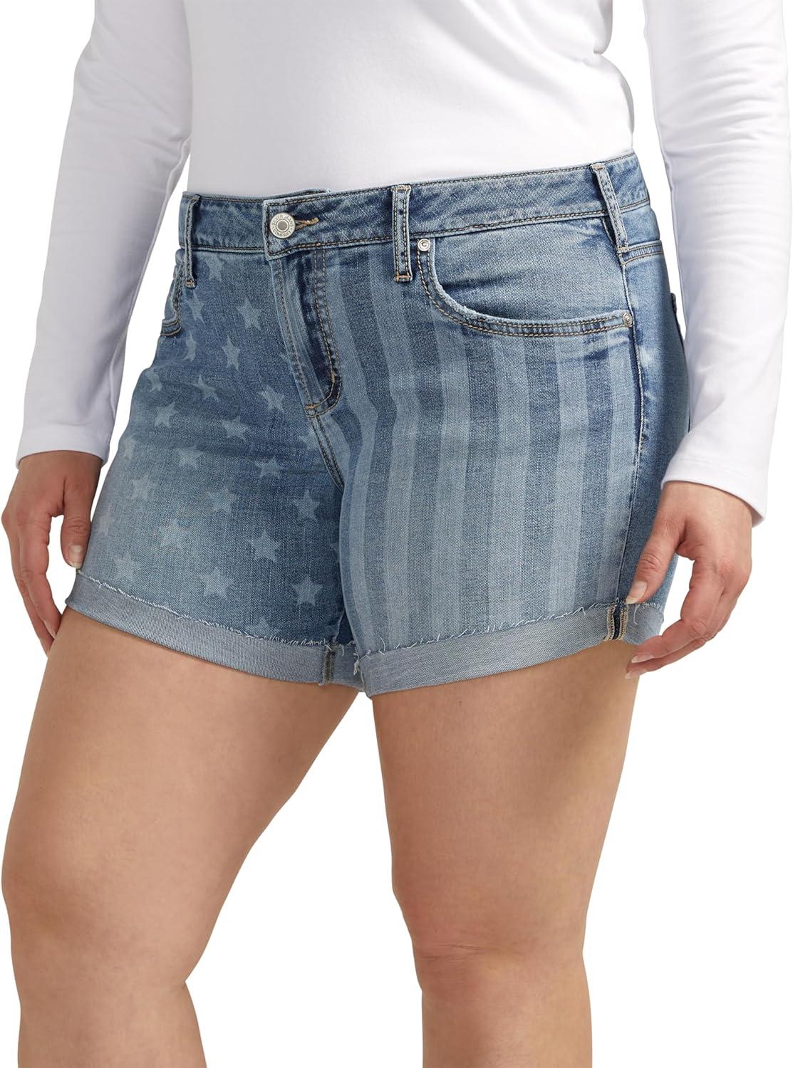 image:imageSilver Jeans Co Womens Plus Size Boyfriend Mid Rise ShortIndigo