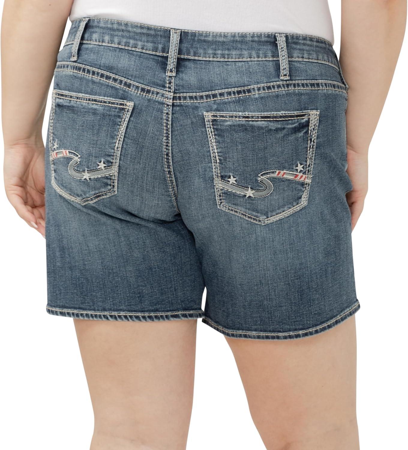 image:imageSilver Jeans Co Womens Plus Size Boyfriend Mid Rise ShortLuxe Stretch Glory
