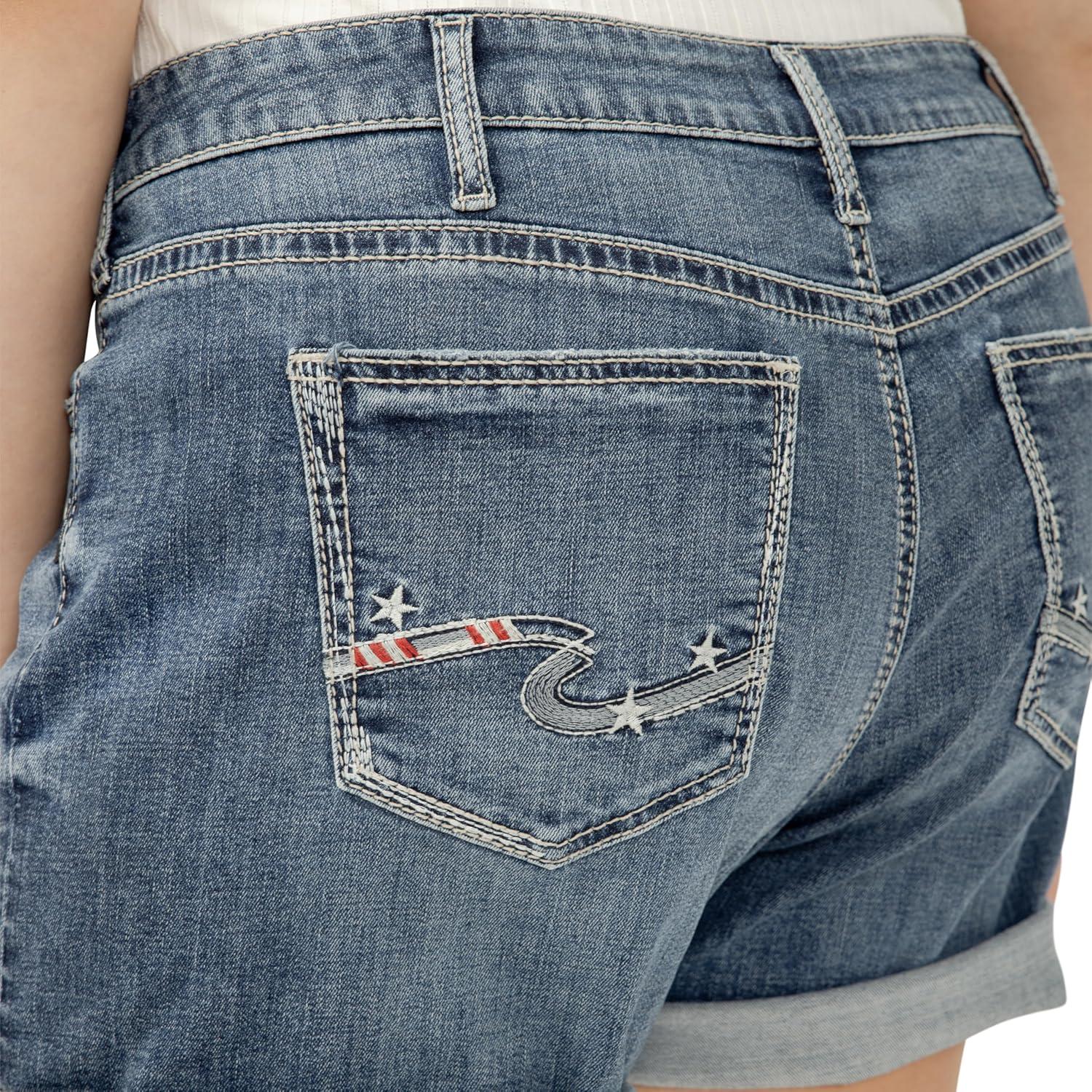 image:imageSilver Jeans Co Womens Plus Size Boyfriend Mid Rise ShortLuxe Stretch Glory