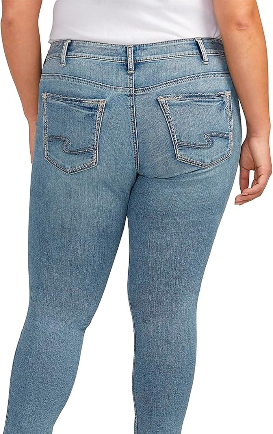 image:imageSilver Jeans Co Womens Plus Size Britt Low Rise Skinny JeansMed Wash Edb280