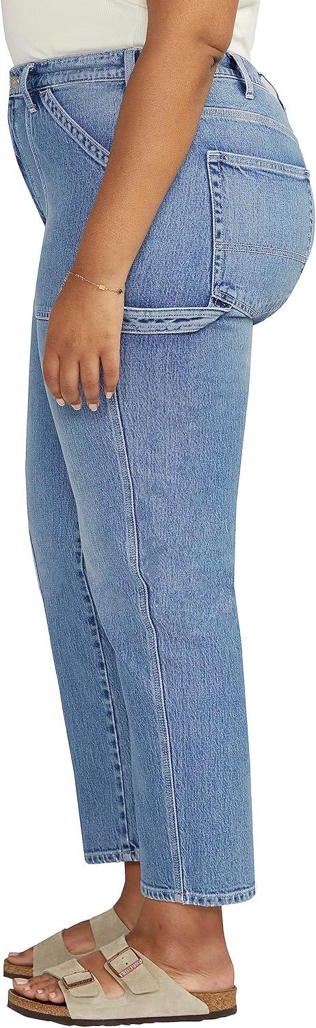 image:imageSilver Jeans Co Womens Plus Size Carpenter High Rise Straight Leg PantMed Wash Rcs224