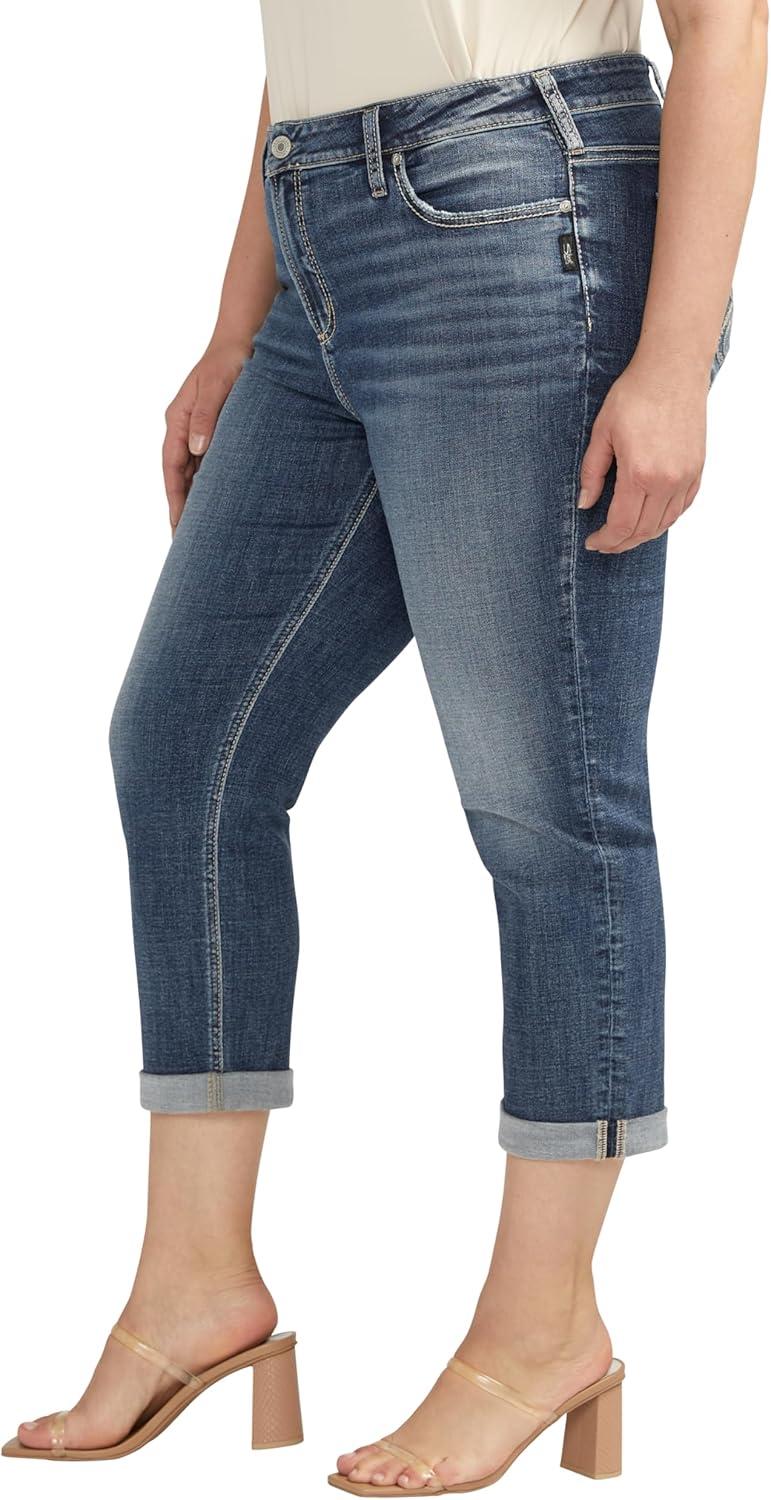 image:imageSilver Jeans Co Womens Plus Size Elyse Mid Rise Capri Jeans LegacyJeansMed Wash Cvs383