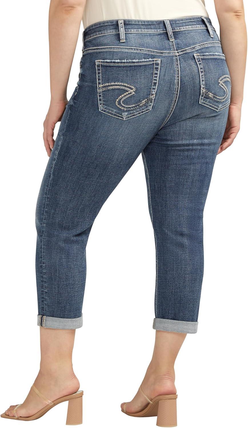 image:imageSilver Jeans Co Womens Plus Size Elyse Mid Rise Capri Jeans LegacyJeansMed Wash Cvs383
