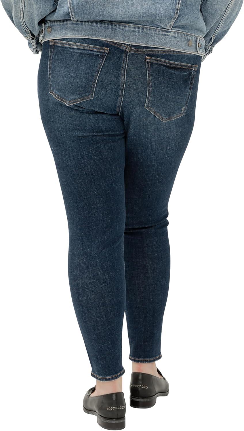 image:imageSilver Jeans Co Womens Plus Size Elyse Mid Rise Comfort Fit Skinny JeansMed Wash Ead328