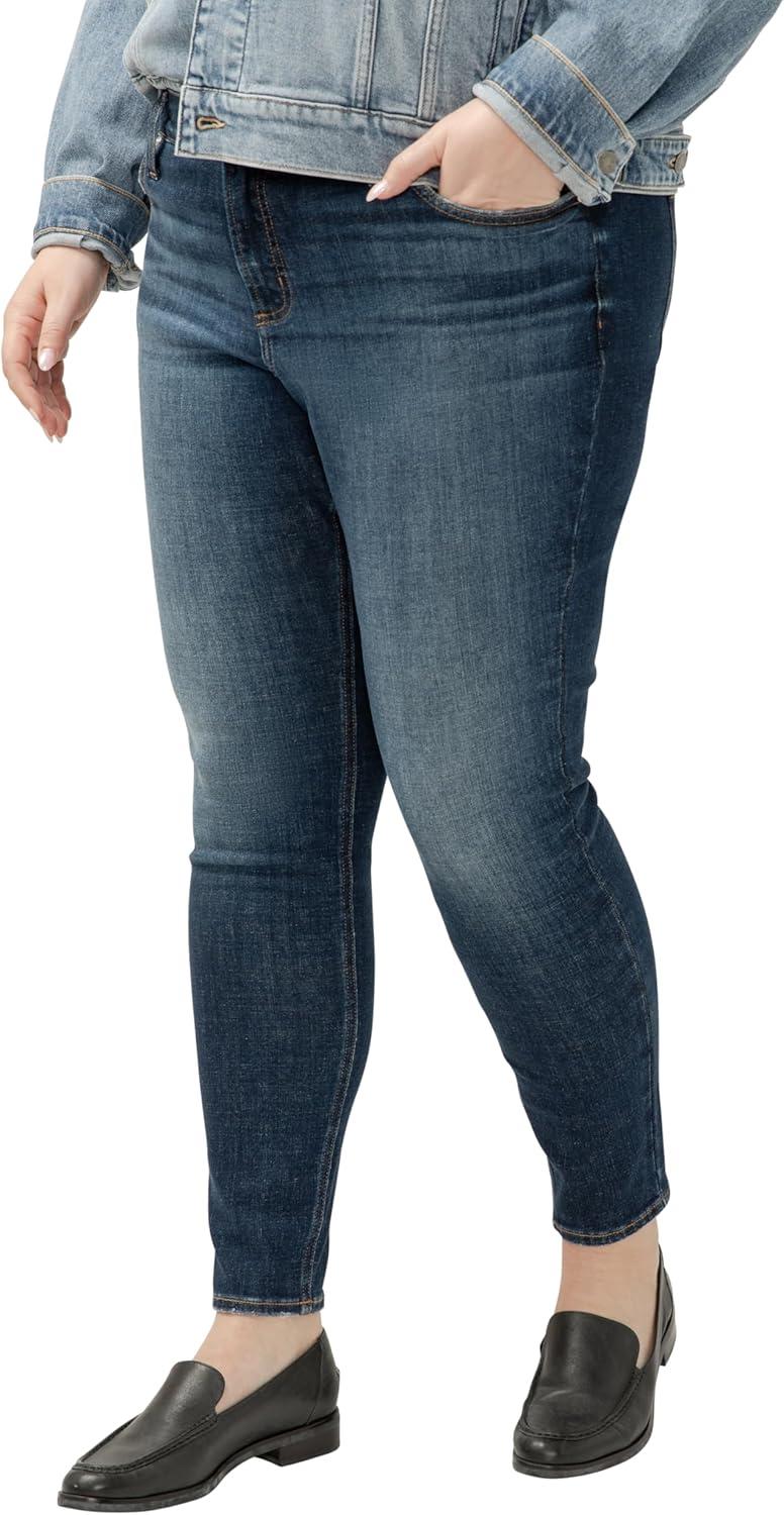 image:imageSilver Jeans Co Womens Plus Size Elyse Mid Rise Comfort Fit Skinny JeansMed Wash Ead328