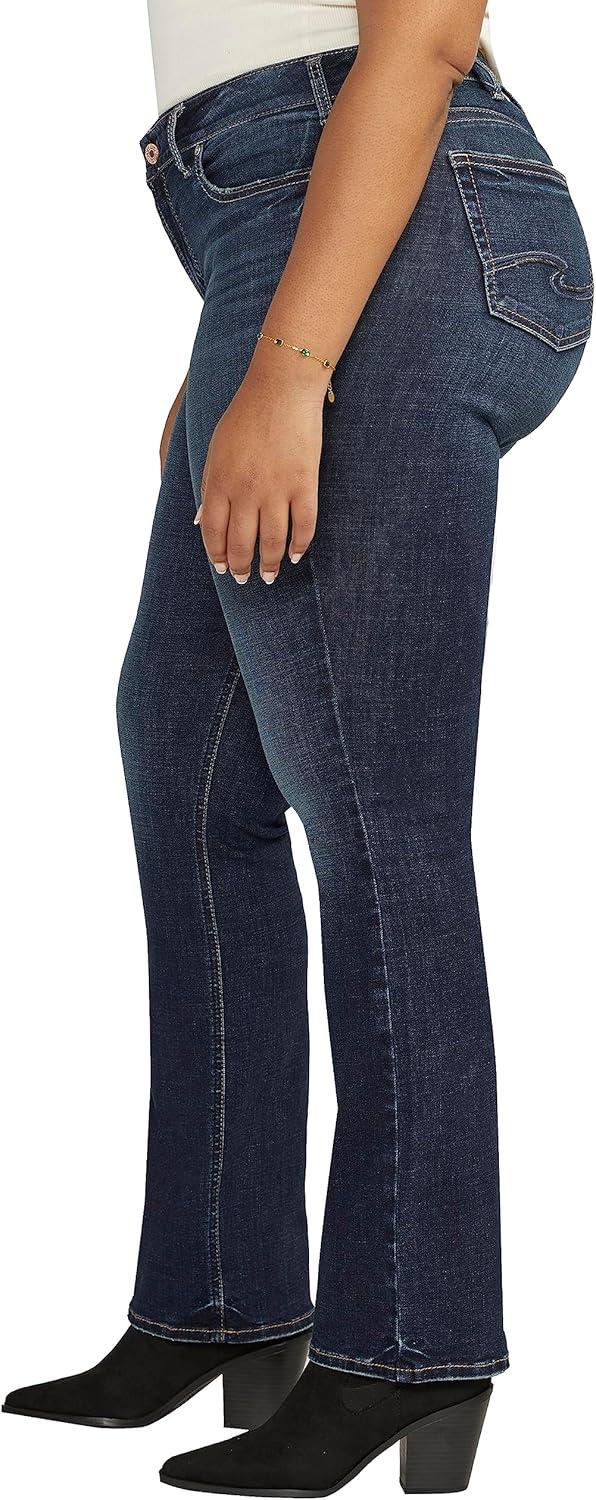 image:imageSilver Jeans Co Womens Plus Size Elyse Mid Rise Slim Bootcut JeansDark Wash Ecf486