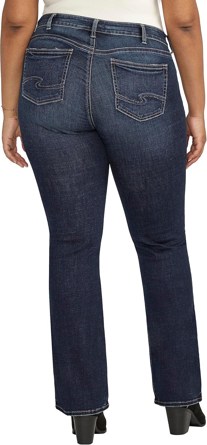 image:imageSilver Jeans Co Womens Plus Size Elyse Mid Rise Slim Bootcut JeansDark Wash Ecf486