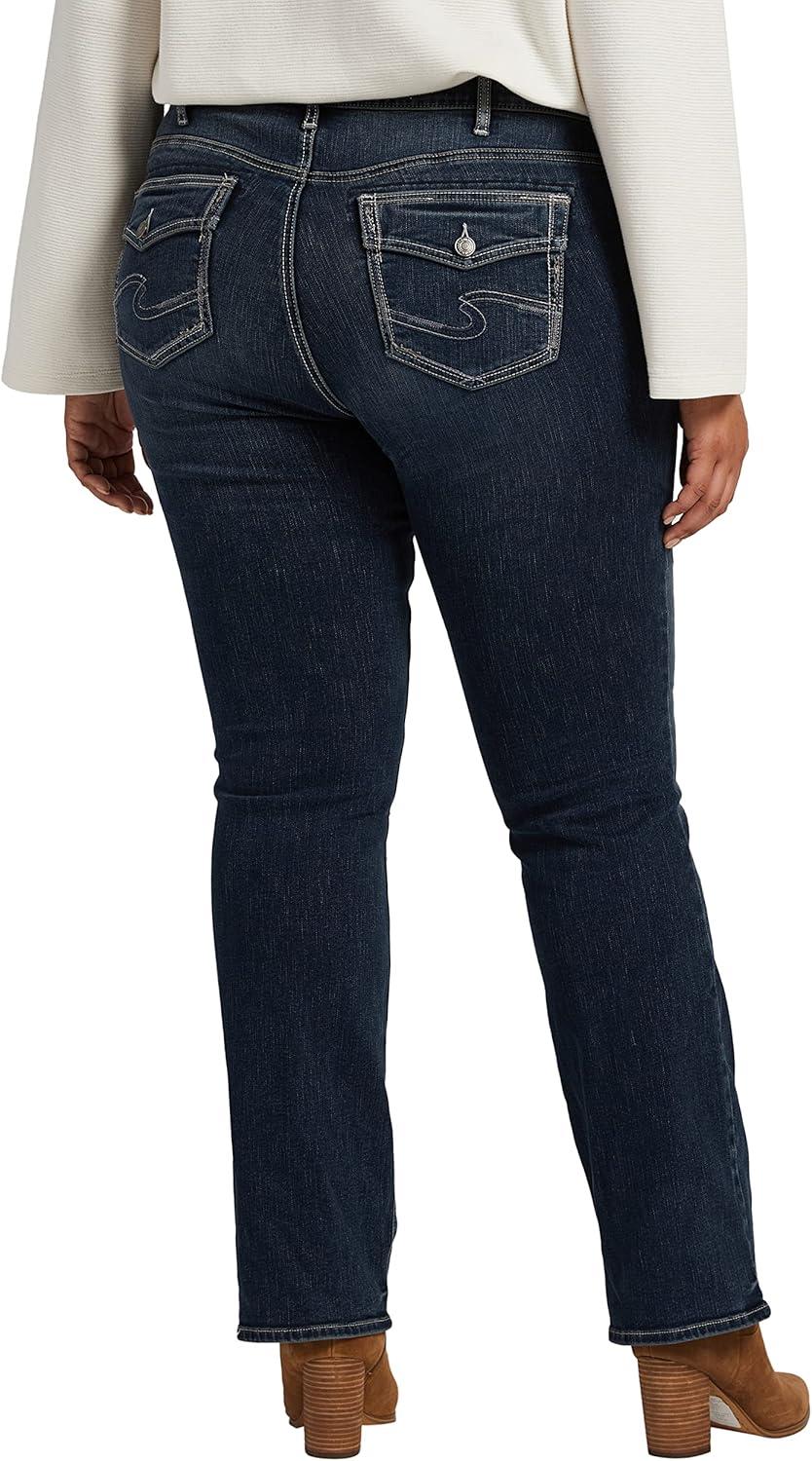 image:imageSilver Jeans Co Womens Plus Size Elyse Mid Rise Slim Bootcut JeansDark Wash Edb445