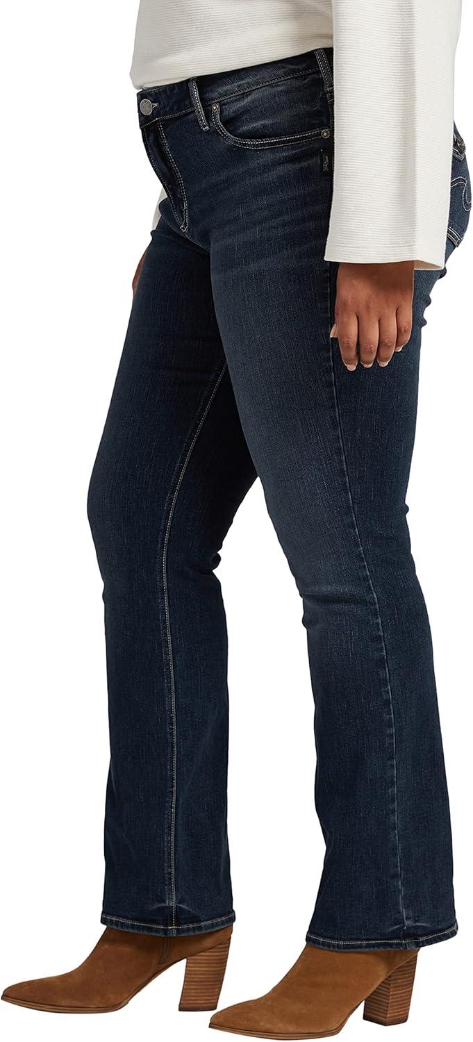 image:imageSilver Jeans Co Womens Plus Size Elyse Mid Rise Slim Bootcut JeansDark Wash Edb445