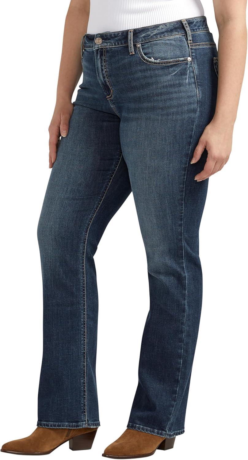 image:imageSilver Jeans Co Womens Plus Size Elyse Mid Rise Slim Bootcut JeansIndigo