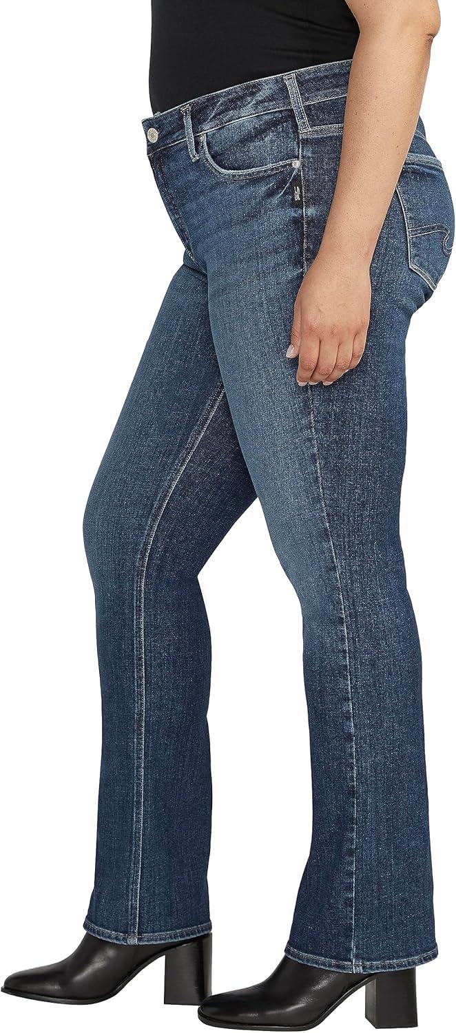 image:imageSilver Jeans Co Womens Plus Size Elyse Mid Rise Slim Bootcut JeansMed Wash Eae366