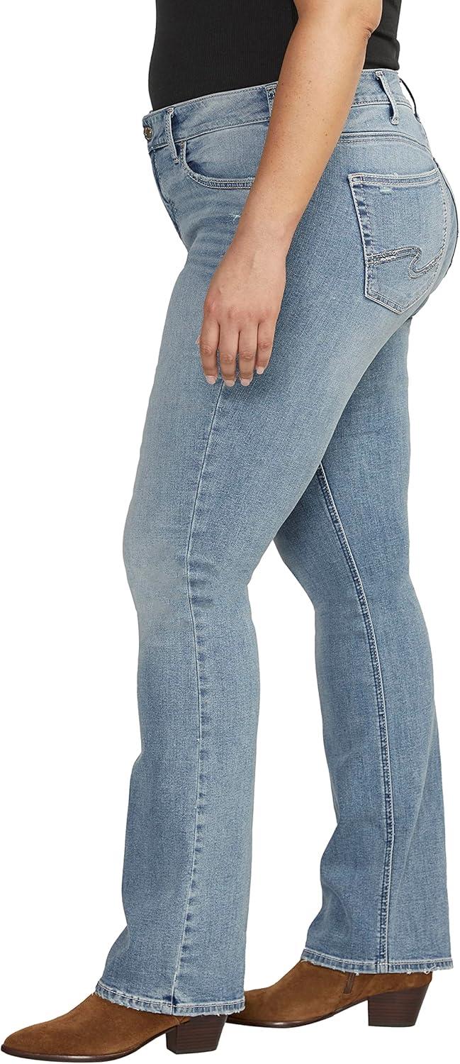 image:imageSilver Jeans Co Womens Plus Size Elyse Mid Rise Slim Bootcut JeansMed Wash Ecf291