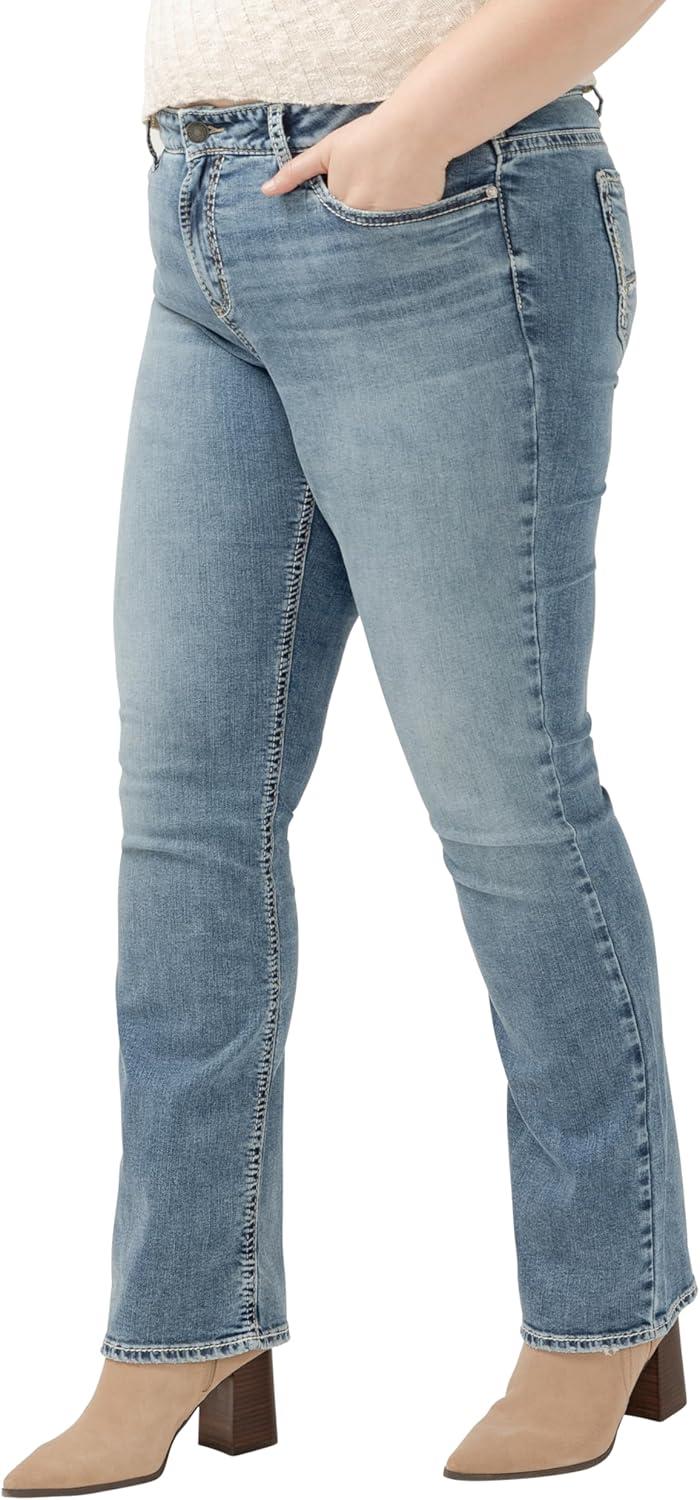 image:imageSilver Jeans Co Womens Plus Size Elyse Mid Rise Slim Bootcut JeansMed Wash Sia336