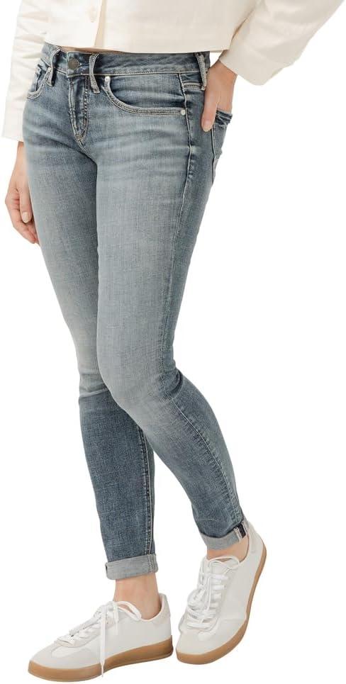 image:imageSilver Jeans Co Womens Plus Size Girlfriend Mid Rise Skinny JeansLight Wash
