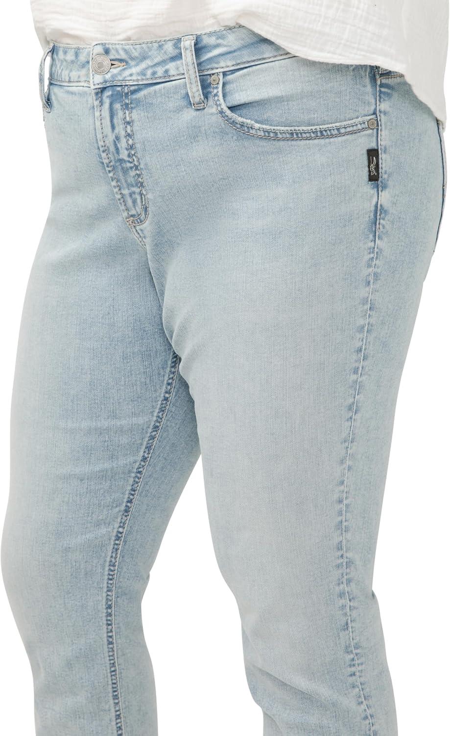 image:imageSilver Jeans Co Womens Plus Size Girlfriend Mid Rise Slim Leg JeansIndigo