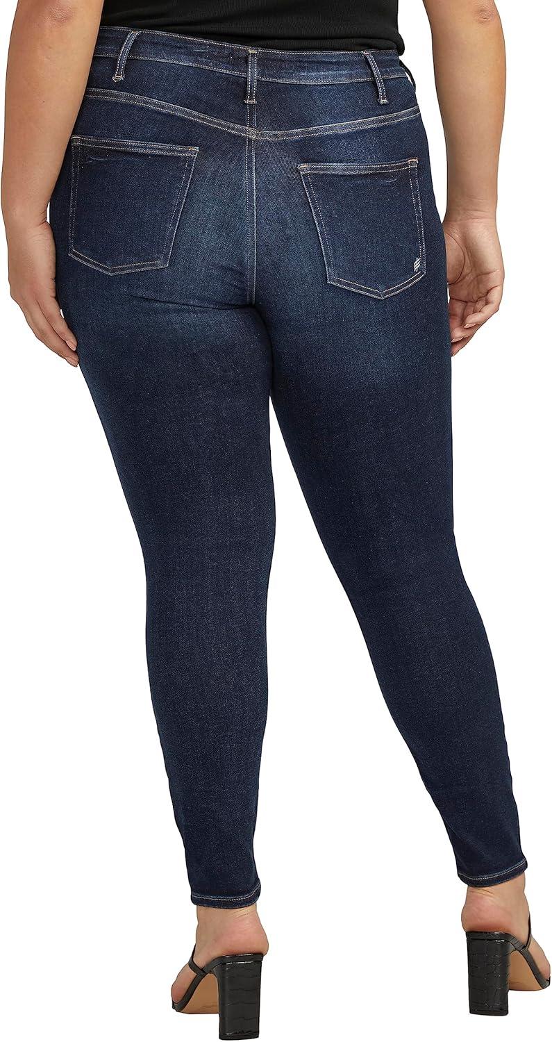 image:imageSilver Jeans Co Womens Plus Size Infinite Fit Mid Rise Skinny Leg JeansDark Wash Inf487