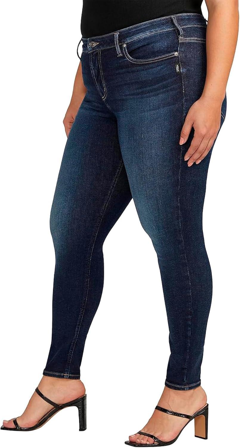 image:imageSilver Jeans Co Womens Plus Size Infinite Fit Mid Rise Skinny Leg JeansDark Wash Inf487