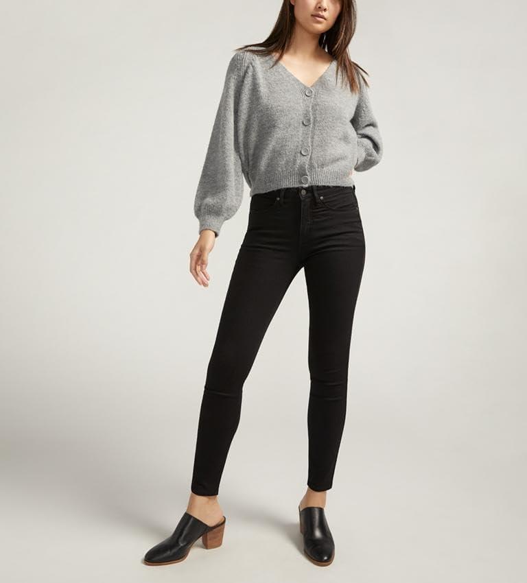 image:imageSilver Jeans Co Womens Plus Size Isbister High Rise Skinny Leg JeansLuxe Stretch Black