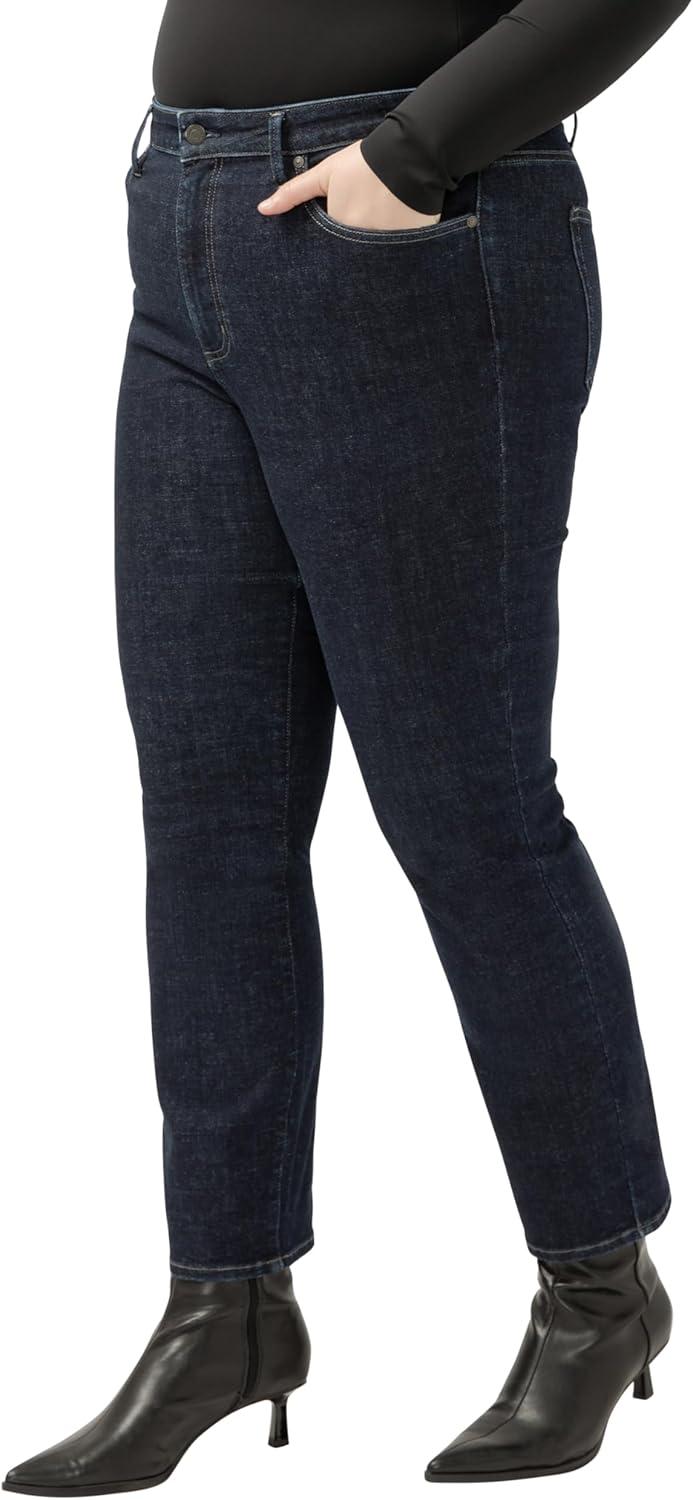 image:imageSilver Jeans Co Womens Plus Size Isbister High Rise Straight Leg JeansDark Wash