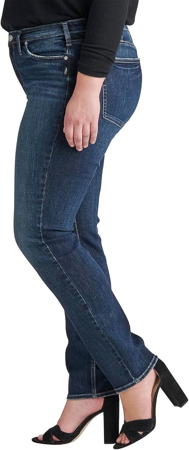image:imageSilver Jeans Co Womens Plus Size Most Wanted Mid Rise Straight Leg JeansDark Wash Egx413