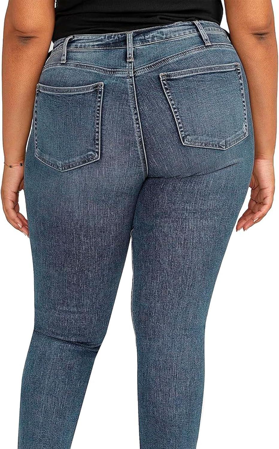 image:imageSilver Jeans Co Womens Plus Size Most Wanted Mid Rise Straight Leg JeansMed Wash Edb341