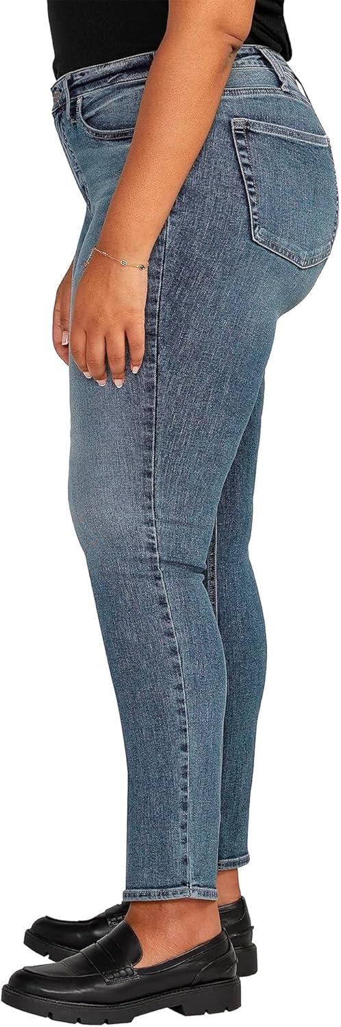 image:imageSilver Jeans Co Womens Plus Size Most Wanted Mid Rise Straight Leg JeansMed Wash Edb341