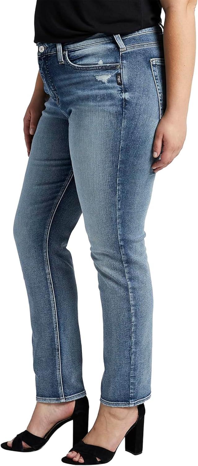 image:imageSilver Jeans Co Womens Plus Size Most Wanted Mid Rise Straight Leg JeansMed Wash Epx245