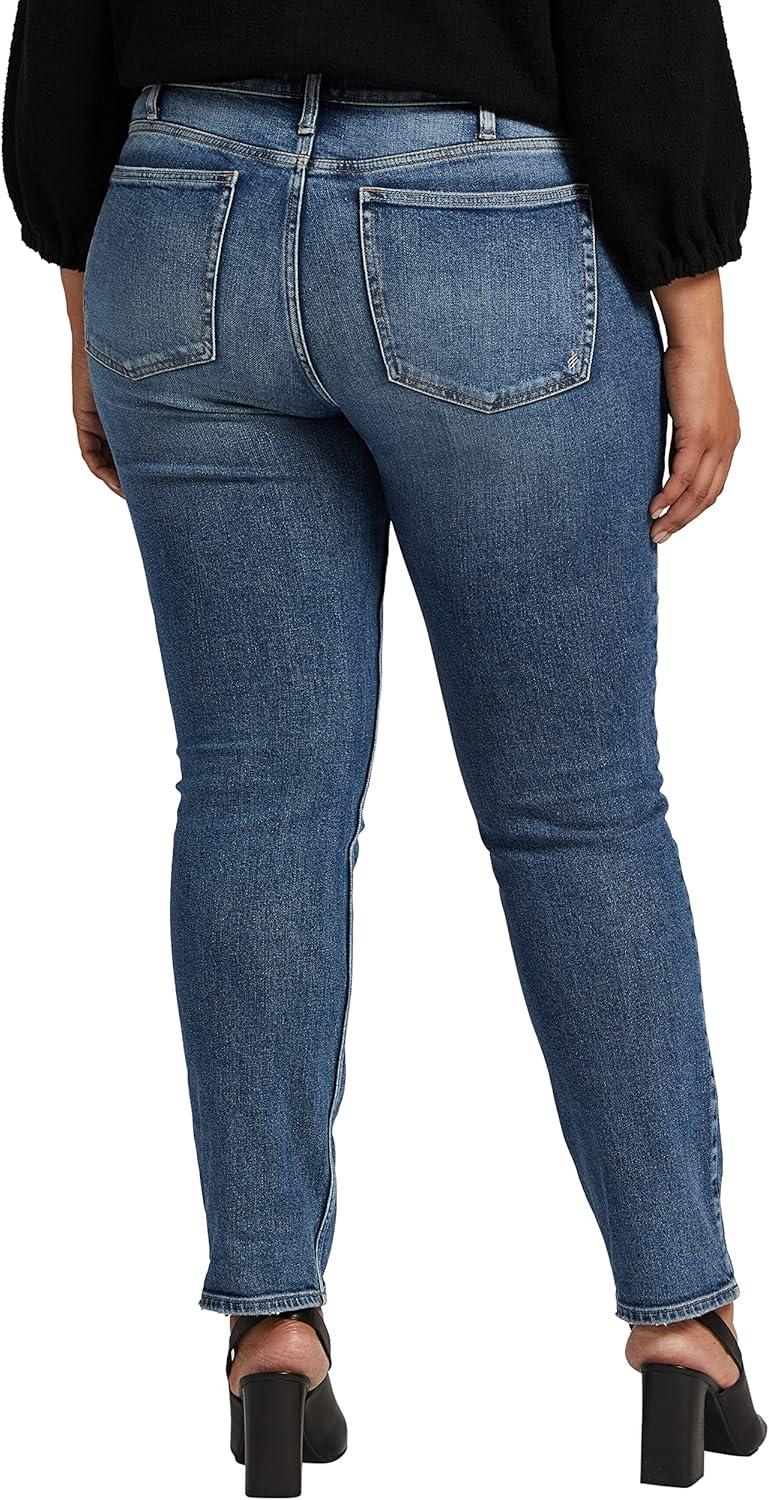 image:imageSilver Jeans Co Womens Plus Size Most Wanted Mid Rise Straight Leg JeansMed Wash Soc332