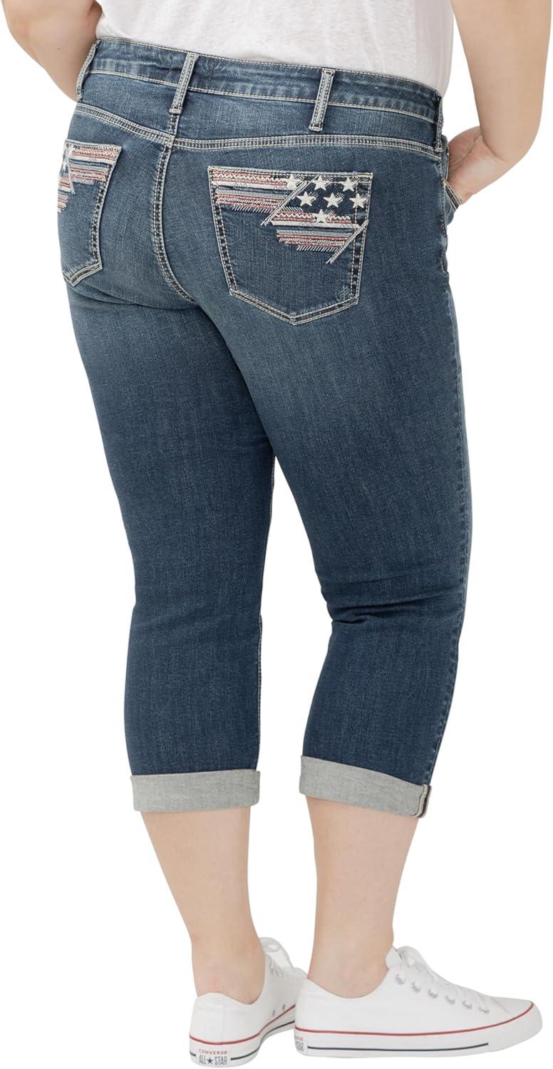 image:imageSilver Jeans Co Womens Plus Size Suki Mid Rise Curvy Fit Capri JeansBallot