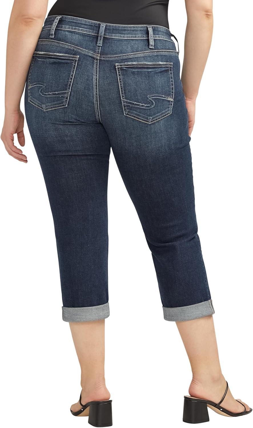 image:imageSilver Jeans Co Womens Plus Size Suki Mid Rise Curvy Fit Capri JeansCapri Indigo