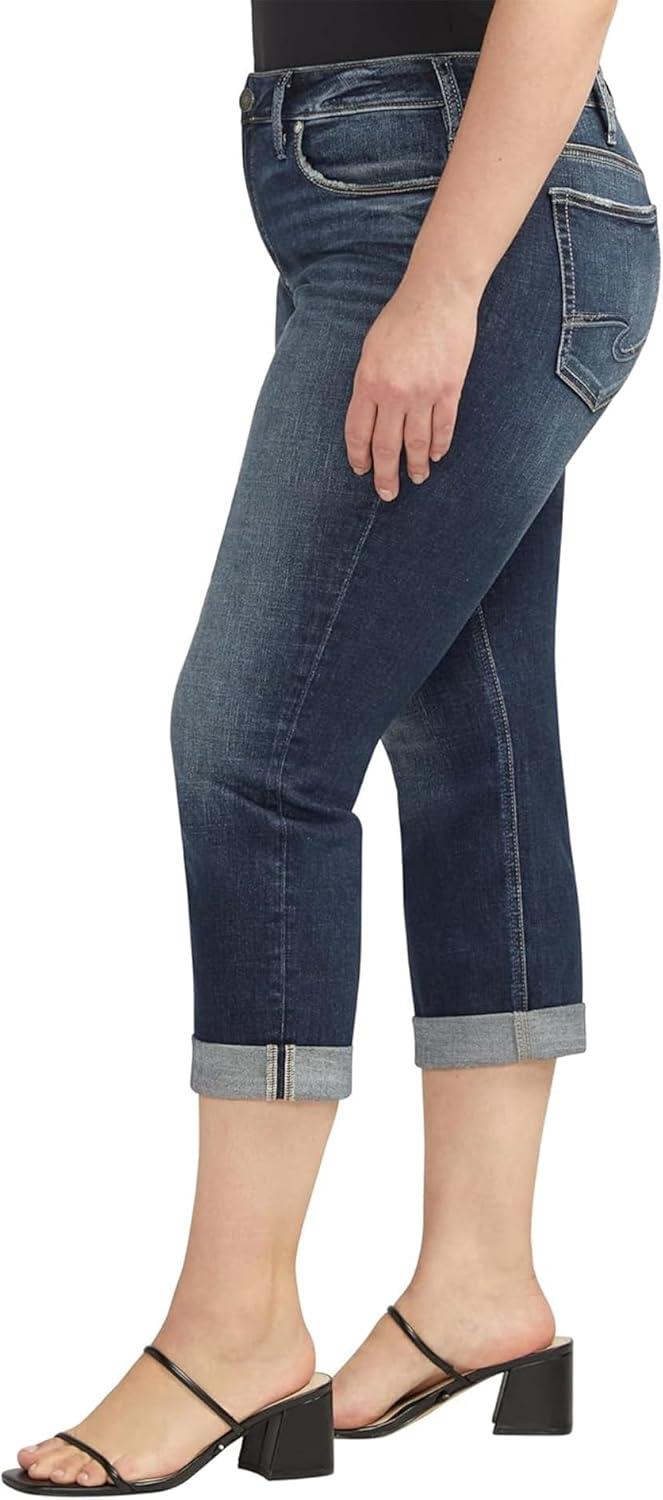 image:imageSilver Jeans Co Womens Plus Size Suki Mid Rise Curvy Fit Capri JeansCapri Indigo