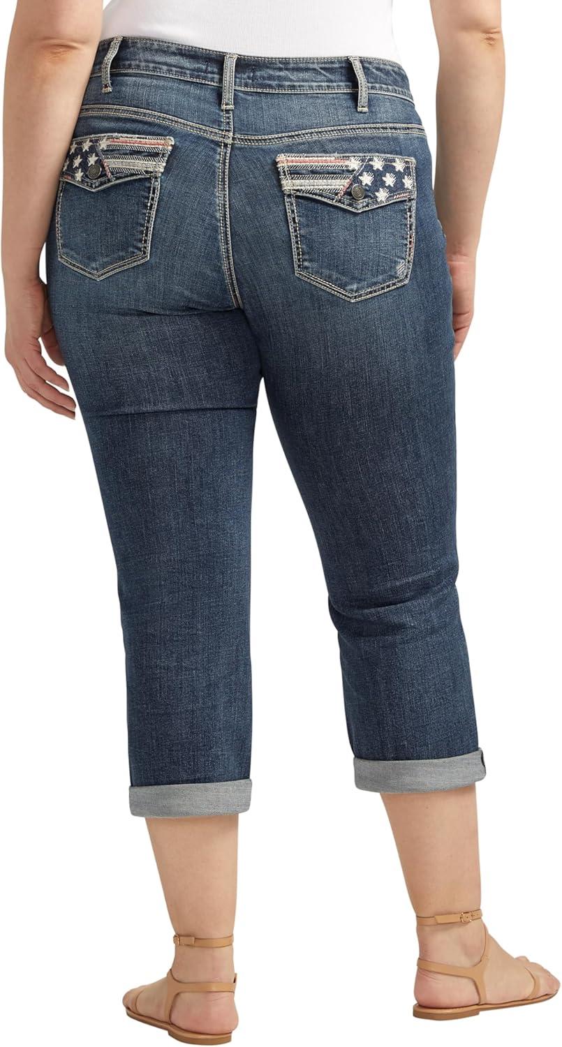 image:imageSilver Jeans Co Womens Plus Size Suki Mid Rise Curvy Fit Capri JeansIndigo