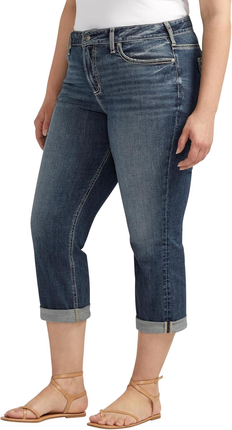 image:imageSilver Jeans Co Womens Plus Size Suki Mid Rise Curvy Fit Capri JeansIndigo