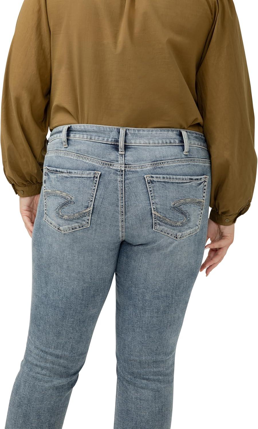 image:imageSilver Jeans Co Womens Plus Size Suki Mid Rise Curvy Fit Capri JeansLuxe Stretch Indigo