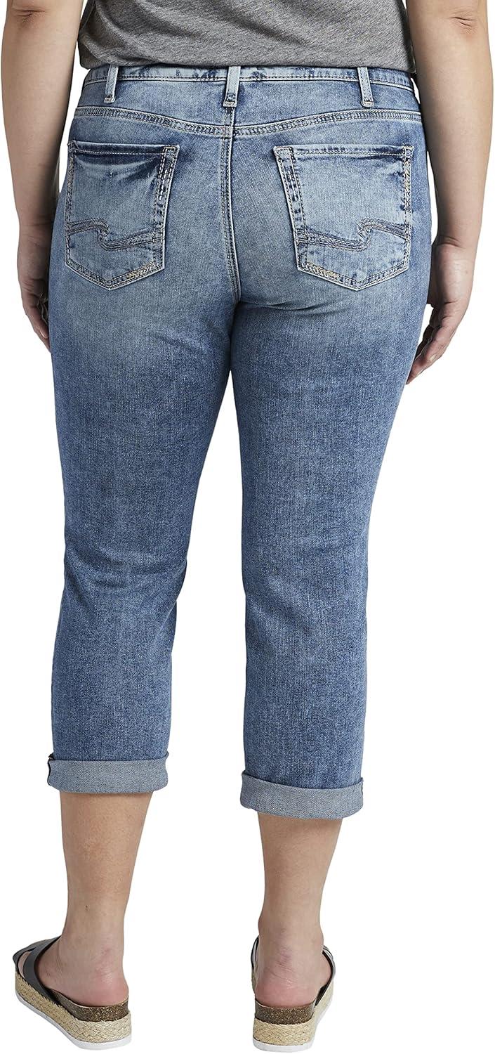 image:imageSilver Jeans Co Womens Plus Size Suki Mid Rise Curvy Fit Capri JeansMed Wash Epx224