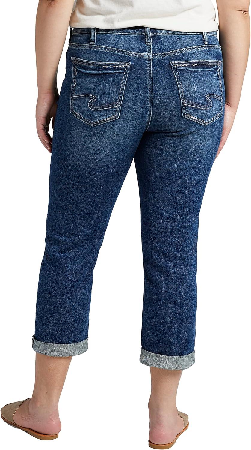 image:imageSilver Jeans Co Womens Plus Size Suki Mid Rise Curvy Fit Capri JeansMed Wash Scv389