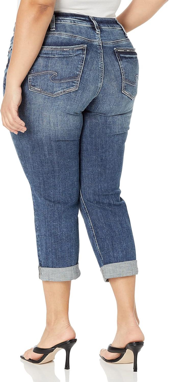 image:imageSilver Jeans Co Womens Plus Size Suki Mid Rise Curvy Fit Capri JeansMed Wash Scv389