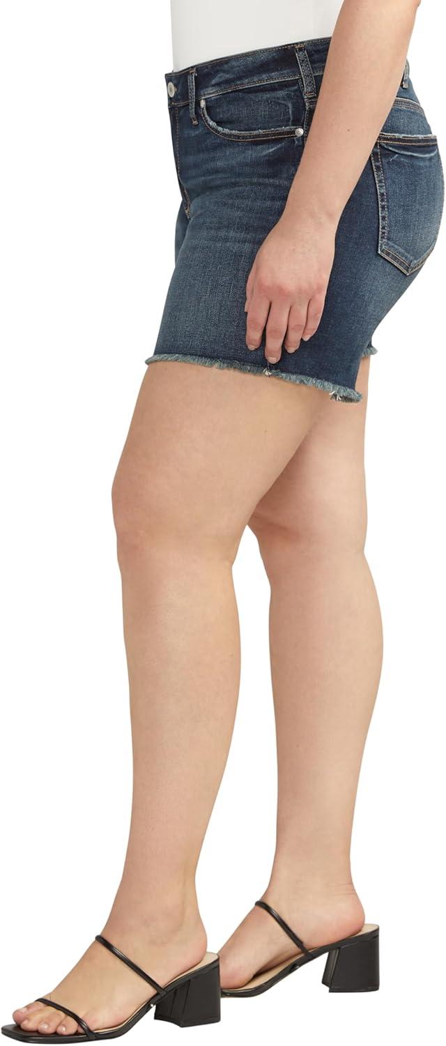 image:imageSilver Jeans Co Womens Plus Size Suki Mid Rise Curvy Fit ShortDark Wash Cvs403