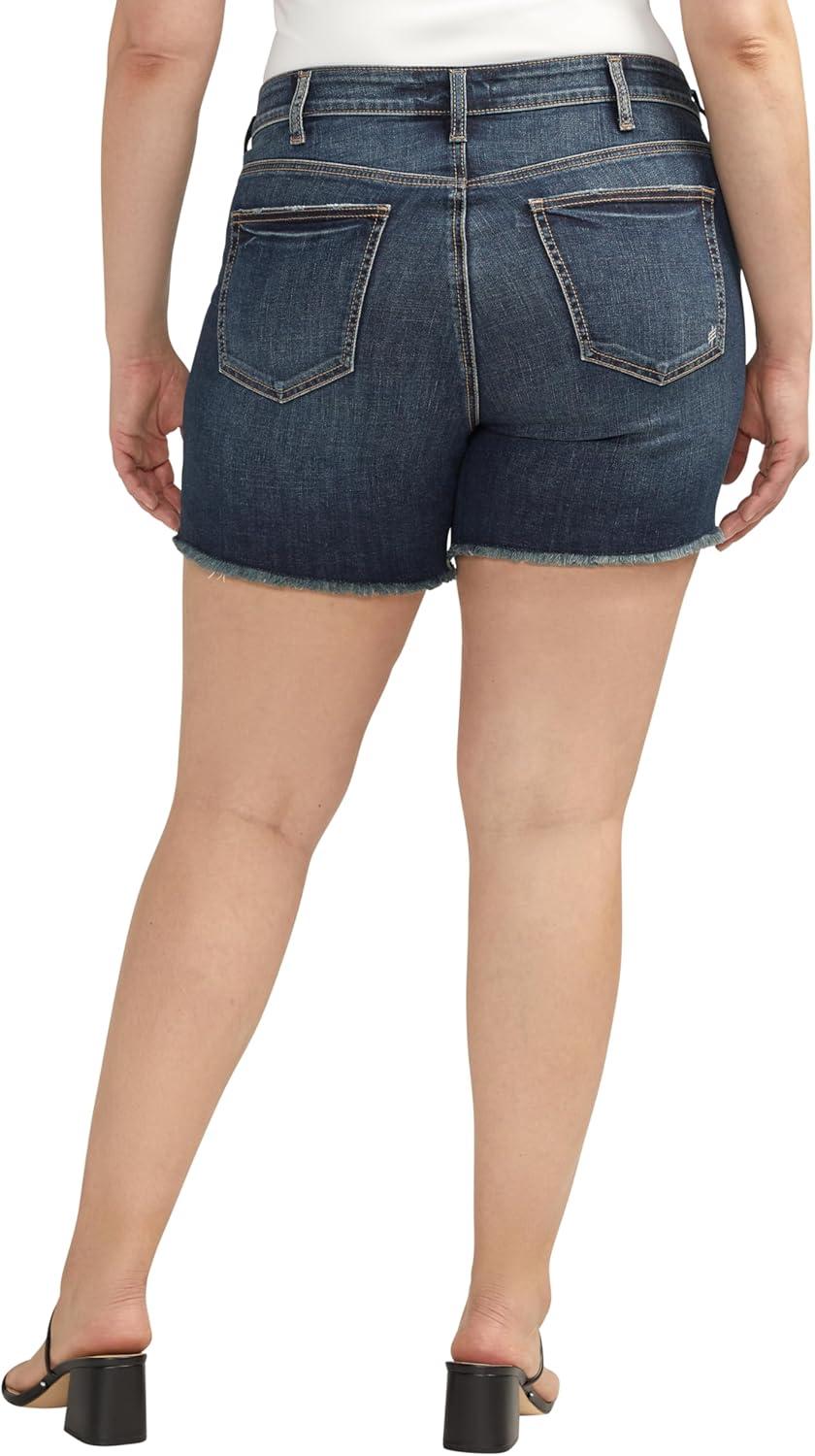 image:imageSilver Jeans Co Womens Plus Size Suki Mid Rise Curvy Fit ShortDark Wash Cvs403