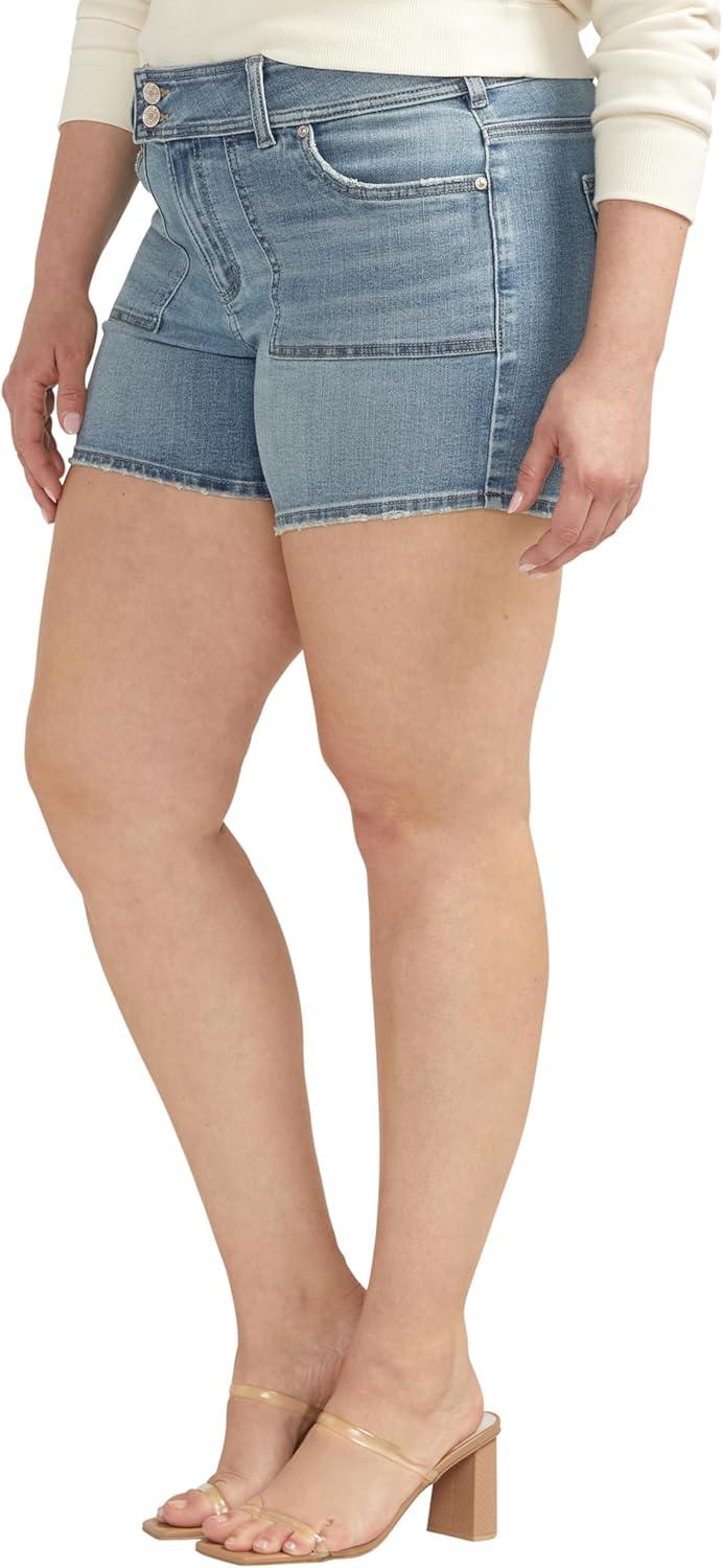 image:imageSilver Jeans Co Womens Plus Size Suki Mid Rise Curvy Fit ShortMed Wash Ecf278