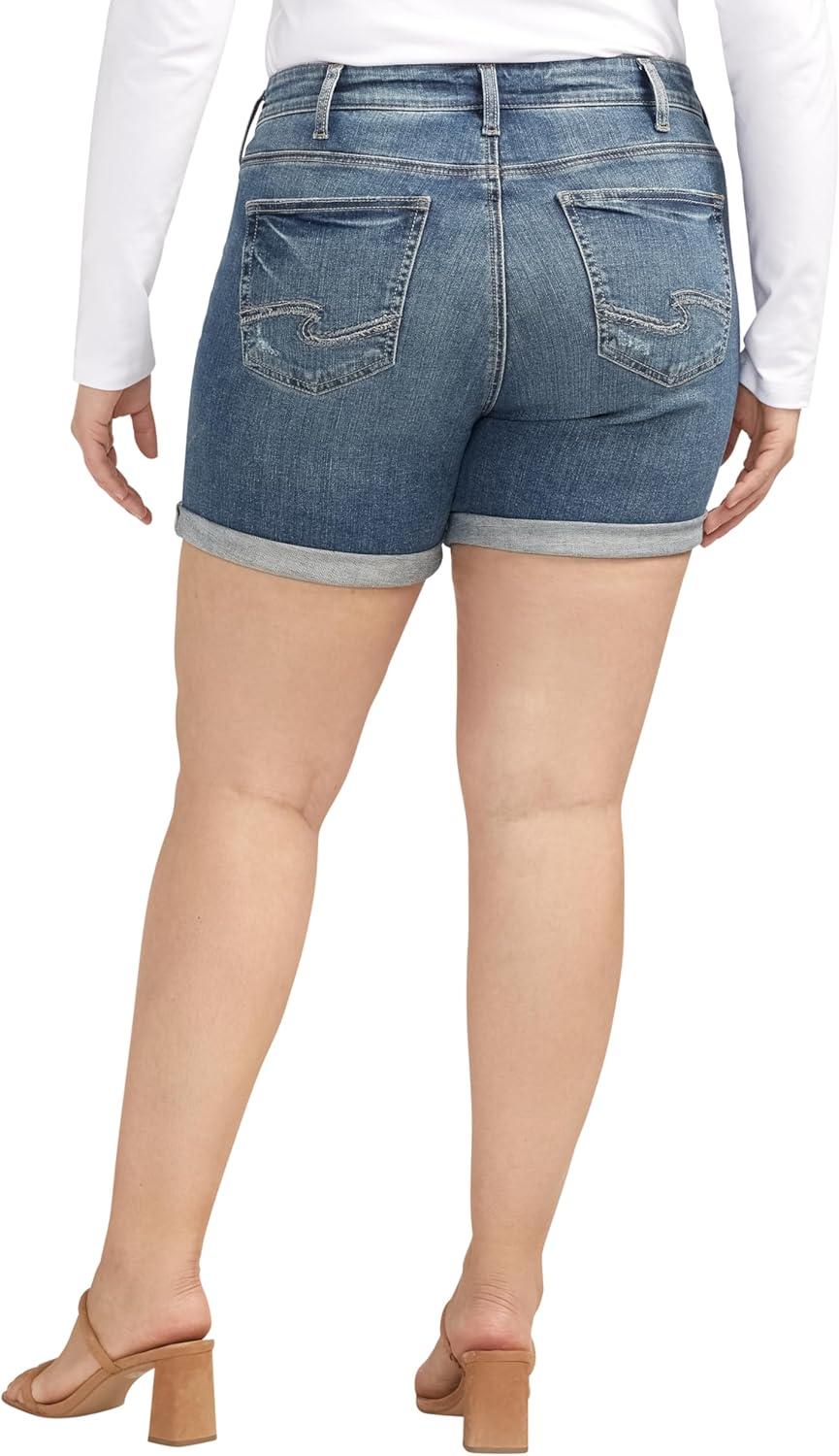 image:imageSilver Jeans Co Womens Plus Size Suki Mid Rise Curvy Fit ShortMed Wash Ekc381